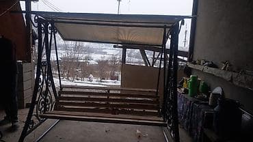 Садовые качели Металл, Со спинкой, С крышей