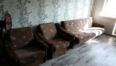 диваны честер: Комплект мягкой мебели: диван + два кресла. Перетянут. В очень — 1