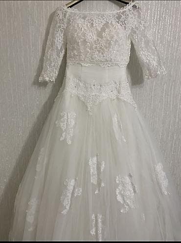 Үлпөт көйнөгү, 2XL, Прованс стиль, Ичи көрүнүп турган жеңдер, Ичиги менен, Шифон, А-силуэт, Пайеткалар, Гүлдүү элементтер, Гүлдүү торчо, Колдонулган — 4