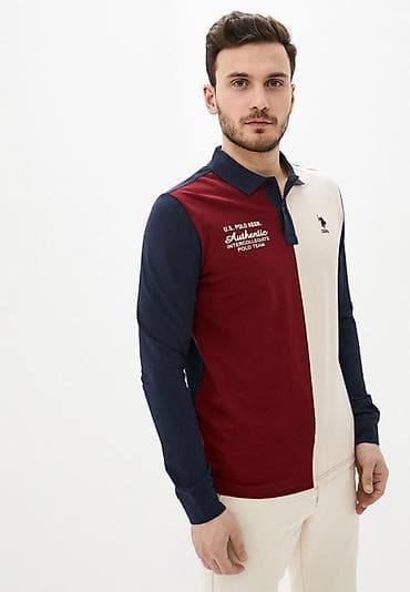 Эркектер кийими: Мужское поло U.S. Polo Assn. с длинным рукавом - Модель: регбийное — 1