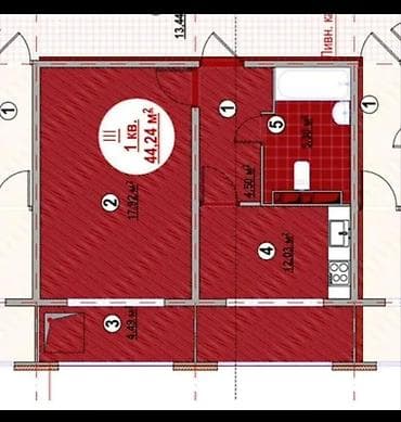 discovery studio: 1 комната, 45 м², Нижний Джал (Джал-23) Элитка, 9 этаж, ПСО (под самоотделку) — 2