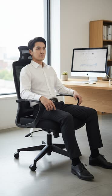 эргономичная офисная мебель: Офисное кресло, С колесиками, цвет - Черный — 1