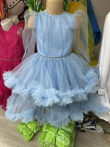 детский шлопка: Детское платье, цвет - Розовый, Новый — 2