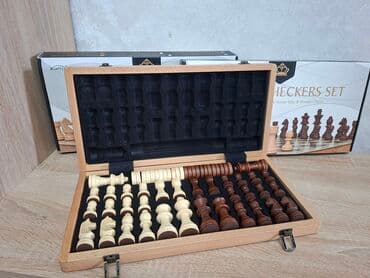 математика учебник: Деревянные шахматы 2 в 1 Размер доски 30 × 30 см 2700 сом Размер — 1