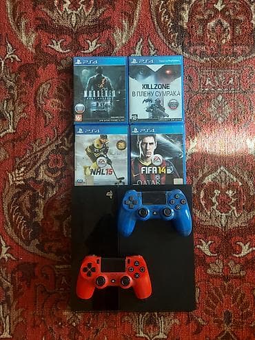 Видеоигры и приставки: PlayStation 4 (фат версия) с комплектом аксессуаров и игр. В — 1