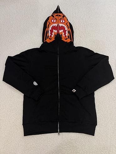 Размер м. Мужское худи BAPE Shark на полной молнии в черном цвете