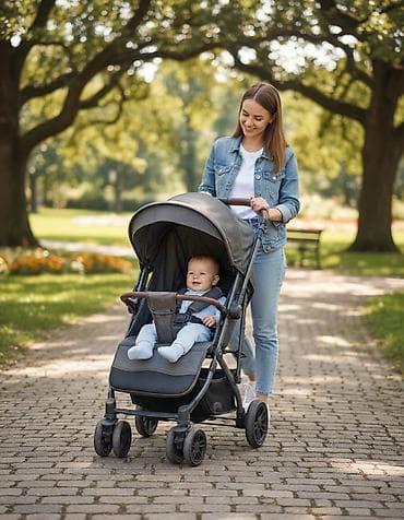 Коляска, Другой бренд, цвет - Черный, Б/у, Самовывоз — 1