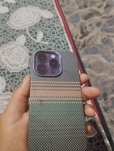 iphone 20: IPhone 14 Pro, Б/у, 128 ГБ, Deep Purple, Чехол, 84 % — 2