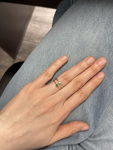 Жеке буюмдар: Шакек, Сүйүү шакеги, Үлгүсү 585, Аялдарга, Изумруд, Жаңы — 2