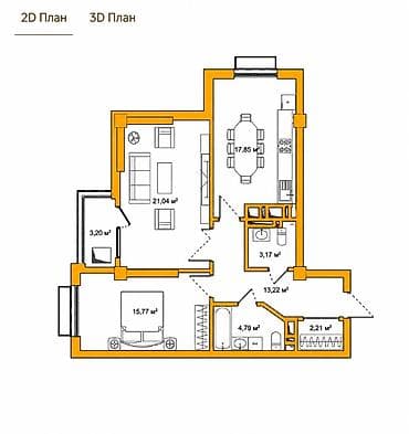 4: 2 комнаты, 78 м², 10 мкр Элитка, 13 этаж, ПСО (под самоотделку) — 2