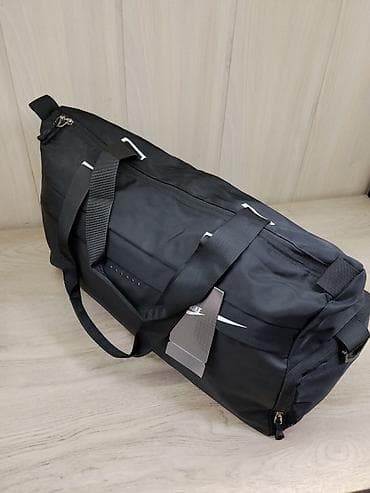nike tech flece: Спортивная/дорожная сумка Nike (дуффл) - Цвет: черный с белым — 2