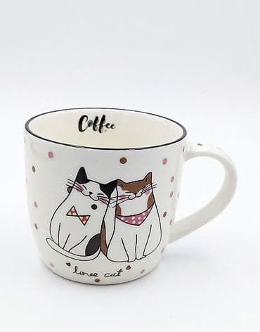 Кружка керамическая с милыми котиками. Оптом и в розницу. - Материал