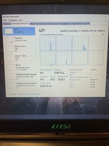 Мониторы: Ноутбук, MSI, 16 ГБ ОЗУ, Intel Core i7, 15.6 ", Б/у, Игровой, память HDD + SSD — 10