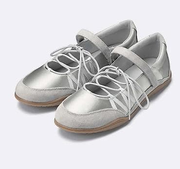 Женская обувь: Балетки/кросс-балетки серебристого цвета - Формат: гибрид балеток и — 1