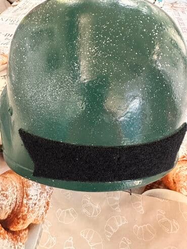 прикормочный кораблик с эхолотом и gps: Военная каска/шлем, зелёного цвета, с внутренним подвесом — 4