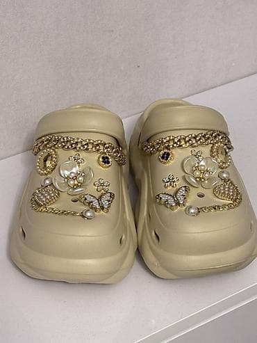 джибитсы на кроксы: Сабо, 38, Crocs, Новый, цвет - Бежевый, Самовывоз — 2