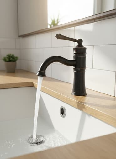 смисители: Смеситель для раковины в черном матовом цвете с высоким поворотным — 1