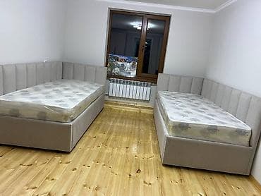 полуторная: Кровать на заказ, Двуспальная кровать, С мягким изголовьем, Бесплатная доставка, Гарантия — 6