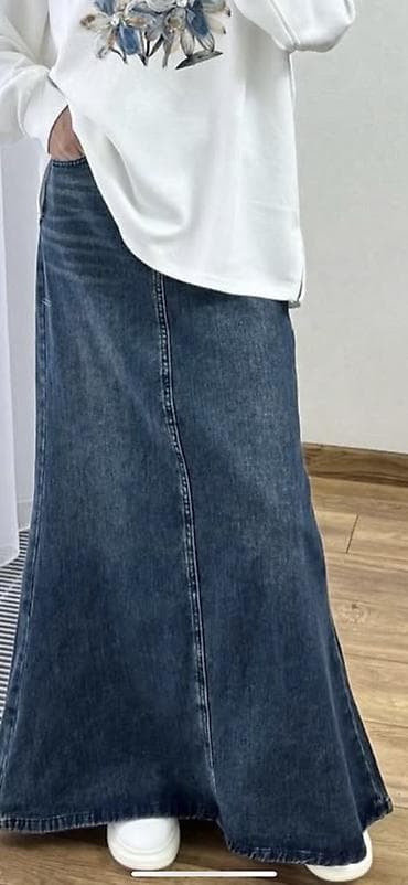 Юбка, Модель юбки: Трапеция, Макси, Джинс, Высокая талия