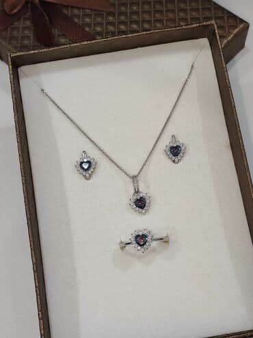 набор пандора: Серебряный Набор+ Цепочка Сердочка Дизайн под Пандора Размеры — 3