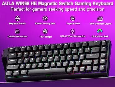 logitech mx keys: Клавиатура, Aula, Проводное подключение, Размер: 65% — 5