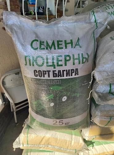 Семена люцерны сорта Багира, упакованные в мешок весом 25 кг. Этот