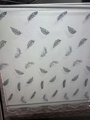 Тюлевая занавеска с узором перьев - Светлая полупрозрачная тюль с