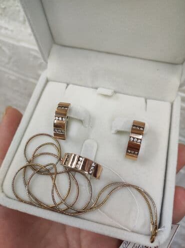 свадебное платье для высокой невесты: Набор украшений, Проба 925, Женские, Новый — 3