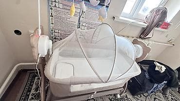 Другая мебель: Электронная колыбель-качалка для новорождённого с москитной сеткой — 3