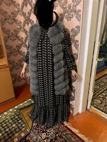 Утепленный, Меховой, Осень-весна, Песец, Длинная модель, Стеганый