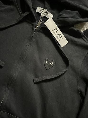 Толстовки: Худи на молнии Comme des Garçons PLAY (размер M) - Цвет: чёрный - — 3