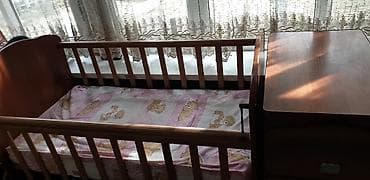 пб 2000: Детская приставная кроватка, Без колесиков, цвет - Коричневый — 2