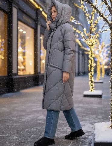 приму в дар: 1500 сом!!!Женское зимнее стеганое пальто-пуховик, серый графит — 1