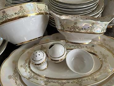 золотистые посуды: Богато и изысканно! Перламутр с позолотой! 😍 Новый столовый сервиз на — 3