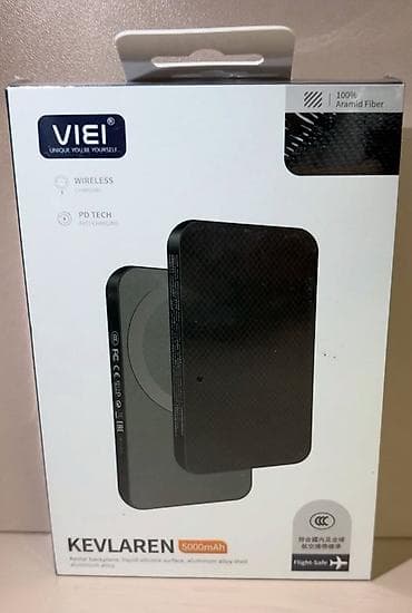 fly sky: Внешний аккумулятор VIEI KEVLAREN 5000 mAh (карбановый без проводной ) — 3