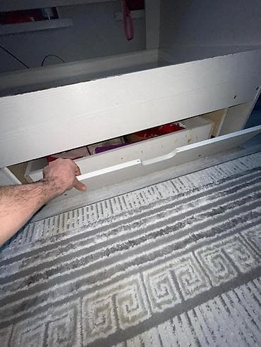 Двухъярусная детская кровать, ЛДСП, цвет - Белый