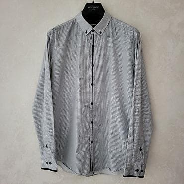Мужская рубашка, XL, L, Б/у, цвет - Серый, Самовывоз, Платная доставка