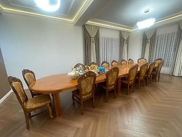 Стол и стул для зала, цвет - Коричневый