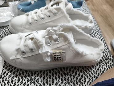 кроксы 36: Джинсовые мюли-кеды (сабо) с шнуровкой - Формат: открытая пятка, верх — 2