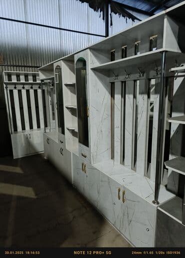 купить офисный стол бу: Гарнитур для прихожей, Новый, Шкаф, Вешалка, Трюмо, ДСП, Бесплатная доставка, цвет - Белый — 8