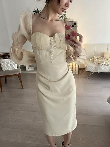 шифоне: Вечернее платье, Классическое, Шифон, С рукавами, Корсет, M, L — 3