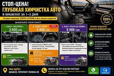 химчистка кожи: Глубокая химчистка авто в Бишкеке за 1–2 дня. Возвращаем машину 100% — 2