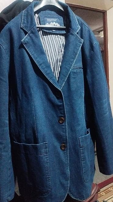 куртка джинсовая: Джинсовая куртка, Приталенная модель, Осень-весна, 2XL — 2