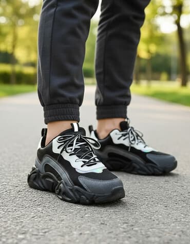 ботасы: Кроссовкалар, 36.5, 37, 36, Жаңы, түсү - Кара, Өзү алып кетүү, Акылуу жеткирүү — 1