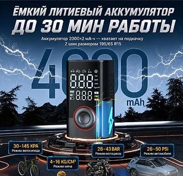 переносной кондиционер для машины: Портативный автомобильный компрессор с аккумулятором Car Air Pump — 2