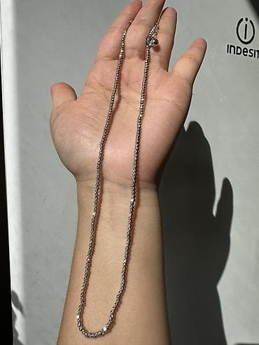 серьги 375: Браслет из серебристых гранёных бусин. - Материал: металлические — 10