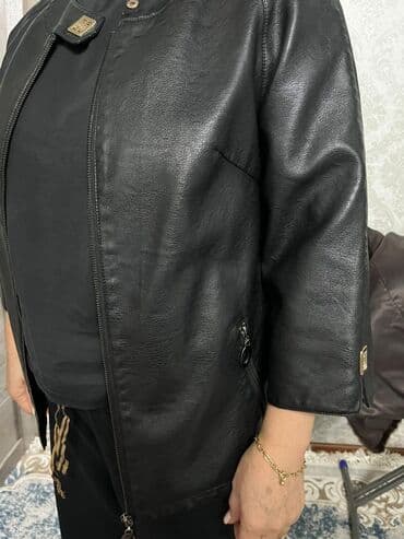 штаны кожаные: Женская кожаная куртка LAN YU AO SHA, размер 48 — 2