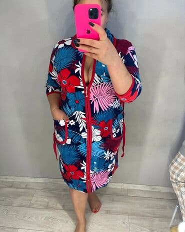 домашние халаты больших размеров: Халат, Велюр, Турция, XS, S, M — 9