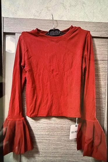 Жеке буюмдар: Блузка, Бохо, Трикотаж, Solid print, Кыска модель — 3