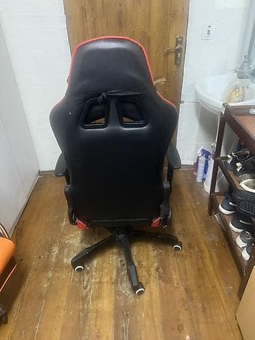 купить кресло для компьютера: Игровое кресло, Новый, С колесиками, цвет - Черный, Экокожа — 7